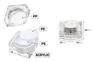 Βαζάκι πολυτελείας 15 ml για κρέμα, ακρυλικό με εσωτερικό παρέμβυσμα στο καπάκι και πλαστικό στο βάζο-2