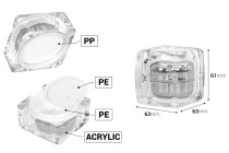 Βάζο πολυτελείας 50 ml για κρέμα, ακρυλικό με εσωτερικό παρέμβυσμα στο καπάκι και πλαστικό στο βάζο