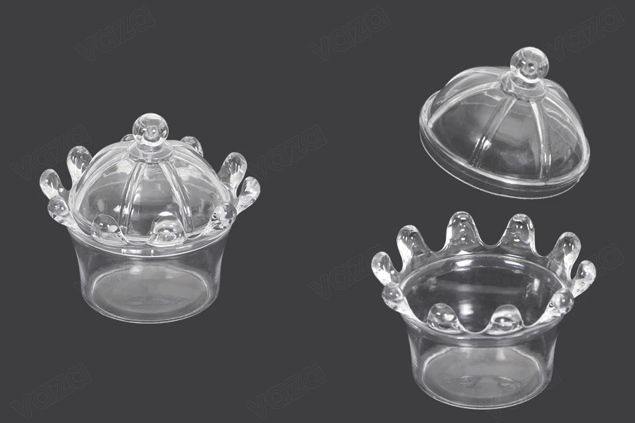 Kavanoz për favor të dasmës - plastikë pagëzimi 70x50 mm - 12 copë-imazh_produkt
