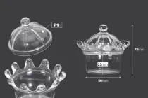 Βαζάκι για μπομπονιέρα γάμου - βάπτισης 70x50 mm πλαστικό - 12 τμχ Βαζάκι για μπομπονιέρα γάμου - βάπτισης 70x50 mm πλαστικό - 12 τμχ