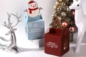 Boîte cadeau de Noël en papier 85 x 85 x 100 mm - 25 pcs-6