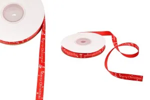 Red Christmas ribbon 10mm x 22.86m-1
