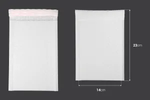 Enveloppes à bulles d'air aux dimensions 14x23  cm en blanc mat - 10 pcs-2