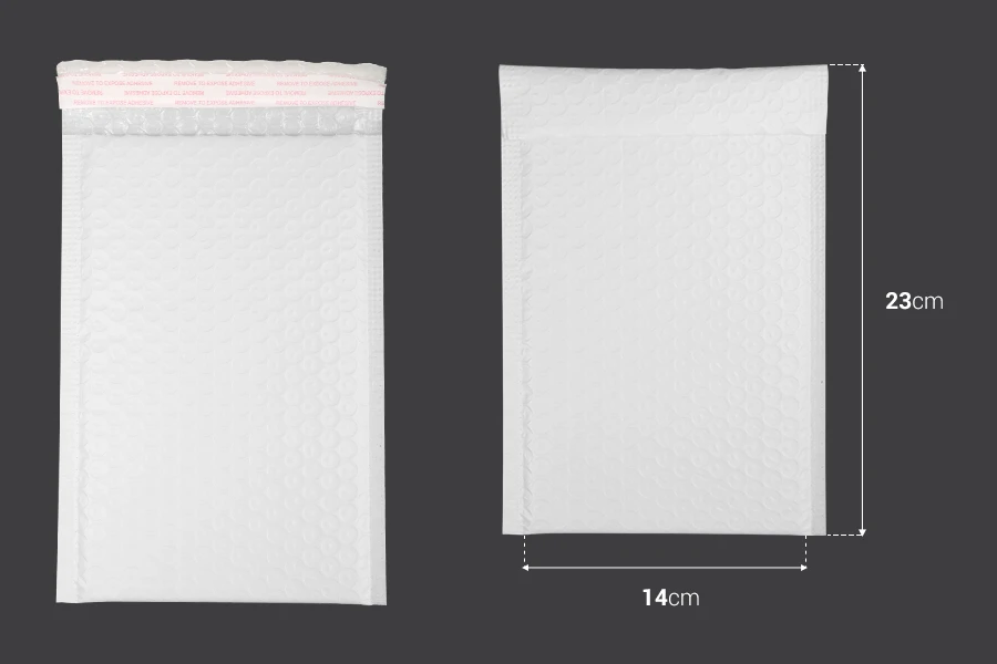Φάκελοι με αεροπλάστ 14x23 cm σε λευκό ματ χρώμα - 10 τμχ