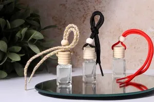 Autoduft-Flasche 4 ml viereckig mit Holzdeckel, in einer Packung mit 25 Stücken-3