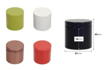 Κουτί αποθήκευσης μεταλλικό 47x45 mm κυλινδρικό σε διάφορα χρώματα