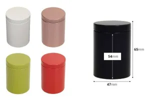 Boîte de rangement en métal 47x65 mm cylindrique en différentes couleurs-2