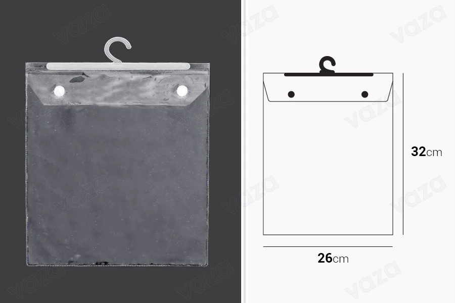 Sacs en plastique 26 x 32 cm avec cintre - 25 pcs-photo_dimensions