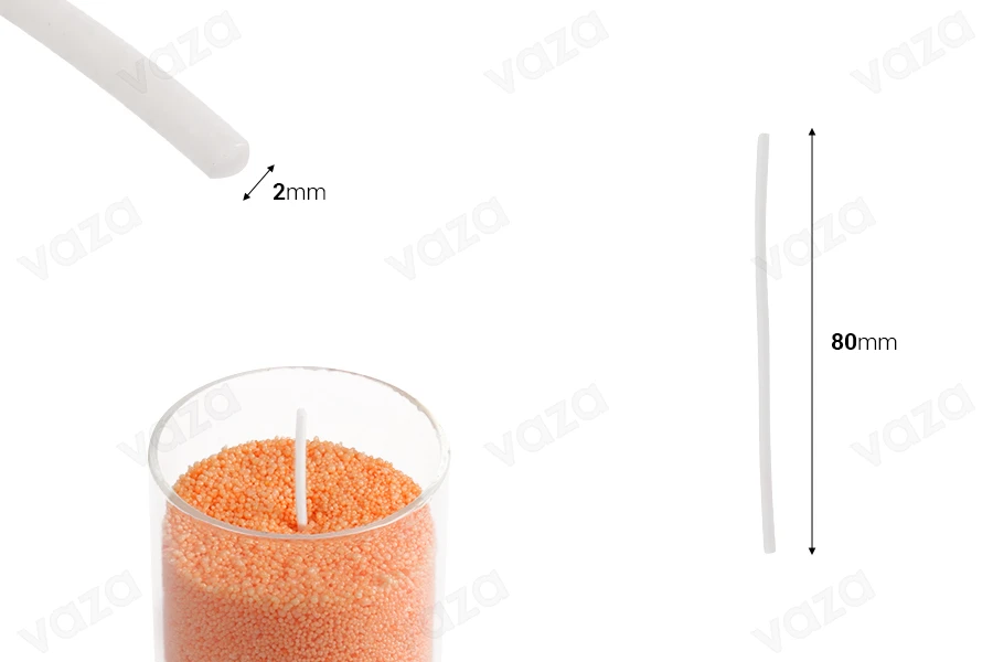 Vorgewachste Dochte für Sandwachs (2x80mm) - 50 Stück-bildabmessungen