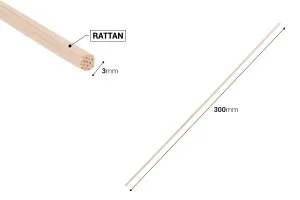 Bâtons de rotin 3x300 mm pour de parfum d'ambiance - 100 pcs-2