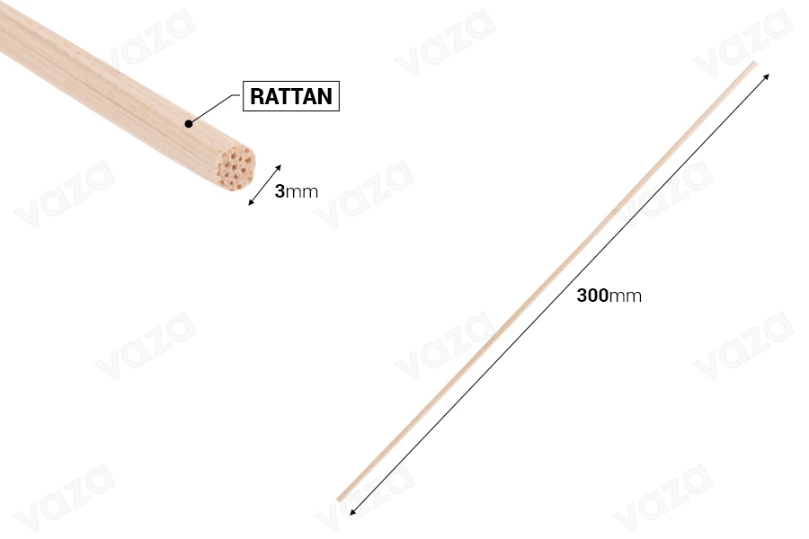 Stäbchen Rattan 3x300 mm für Lufterfrischer - 100 Stk Stäbchen Rattan 3x300 mm für Lufterfrischer - 100 Stk-εικόνα_διαστάσεις