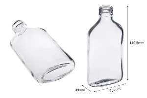 Glasflasche 200 ml in Flachkolbenform-2