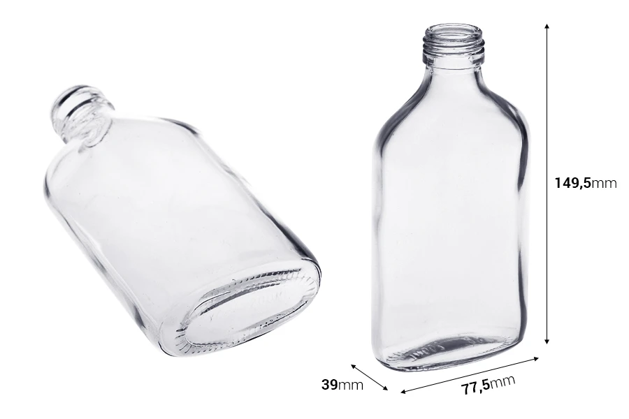 Glasflasche 200 ml in Flachkolbenform