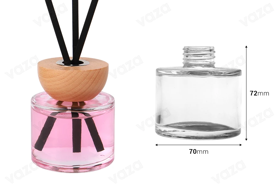 Flacon cylindrique en verre de 100 ml adapté au parfum d'ambiance-photo_dimensions