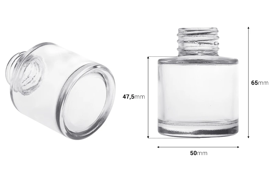 Γυάλινη κυλινδρική φιάλη 50 ml κατάλληλη για αρωματικό χώρου Γυάλινη κυλινδρική φιάλη 50 ml κατάλληλη για αρωματικό χώρου