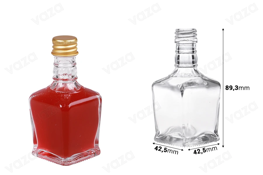 Glasflasche 50 ml für Likör - 6 Stk-bildabmessungen