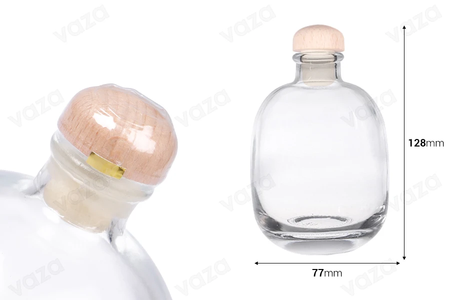 Elegante 250-ml-Flasche mit Korken und Verschluss-bildabmessungen