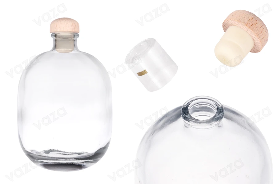 Κομψό μπουκάλι 500 ml με φελλό και καψύλιο-εικόνα_προϊοντική