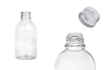Μπουκάλι γυάλινο στρογγυλό 100ml με καπάκι αλουμινίου - 6 τμχ