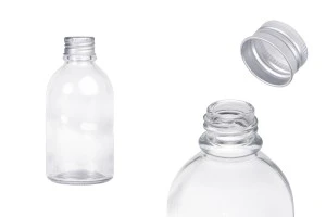 Flacon rond en verre 100ml avec bouchon en aluminium - 6 pcs-1