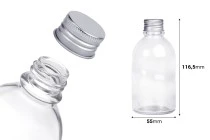 Μπουκάλι γυάλινο στρογγυλό 100ml με καπάκι αλουμινίου - 6 τμχ