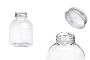 Glasflasche 300ml transparent mit Aluminiumverschluss - 6 Stk-1