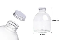 Μπουκάλι γυάλινο 500 ml διάφανο με καπάκι αλουμινίου - 6 τμχ