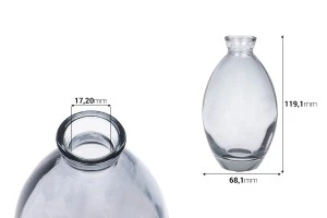 Γυάλινο μπουκάλι 200 ml σε γκρι χρώμα για αρωματικό χώρου-2