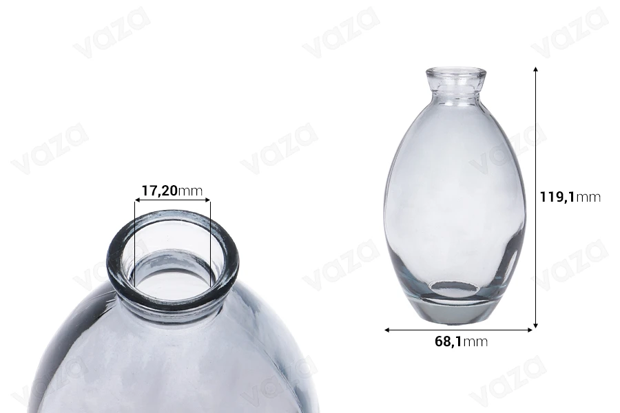Γυάλινο μπουκάλι 200 ml σε γκρι χρώμα για αρωματικό χώρου Γυάλινο μπουκάλι 200 ml σε γκρι χρώμα για αρωματικό χώρου-εικόνα_διαστάσεις