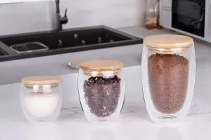 Γυάλινο βάζο 250 ml διπλού τοιχώματος με καπάκι bamboo-3