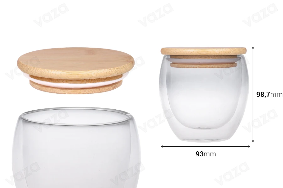 Γυάλινο βάζο 250 ml διπλού τοιχώματος με καπάκι bamboo Γυάλινο βάζο 250 ml διπλού τοιχώματος με καπάκι bamboo-εικόνα_διαστάσεις