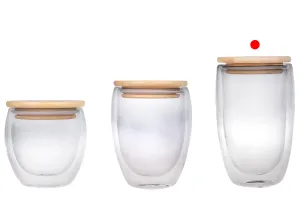 Γυάλινο βάζο 450 ml διπλού τοιχώματος με καπάκι bamboo-5