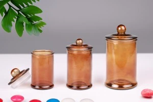 Glass jar 750 ml caramel with glass lid with airtight closure-3
