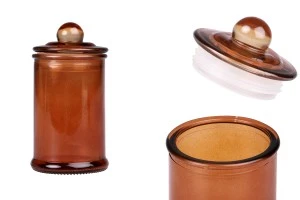 Glass jar 150 ml caramel with glass cap with airtight closure-1