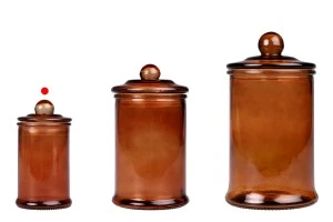 Glass jar 150 ml caramel with glass cap with airtight closure-5