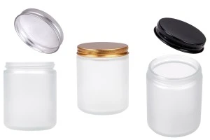 Pot en verre sablé de 250 ml avec couvercle en aluminium et doublure intérieure - 6 pcs-1