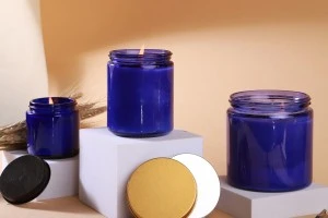 Pot en verre 100 ml bleu avec couvercle en aluminium et doublure intérieure - 6 pcs-5
