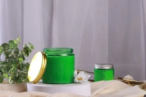 Pot en verre 100 ml vert avec couvercle en aluminium et doublure intérieure - 6 pcs-3