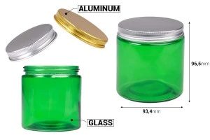 Γυάλινο βάζο 500 ml πράσινο με καπάκι αλουμινίου και εσωτερικό liner - 6 τμχ-2