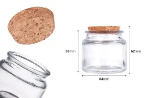 Pot en verre transparent 100 ml avec liège naturel-2
