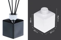 Γυάλινο μπουκάλι 100 ml (PP28) τετράγωνο σε λευκό ή μαύρο χρώμα κατάλληλο για αρωματικό χώρου Γυάλινο μπουκάλι 100 ml (PP28) τετράγωνο σε λευκό ή μαύρο χρώμα κατάλληλο για αρωματικό χώρου