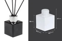 Γυάλινο μπουκάλι 50 ml (PP28) τετράγωνο σε λευκό ή μαύρο χρώμα κατάλληλο για αρωματικό χώρου Γυάλινο μπουκάλι 50 ml (PP28) τετράγωνο σε λευκό ή μαύρο χρώμα κατάλληλο για αρωματικό χώρου