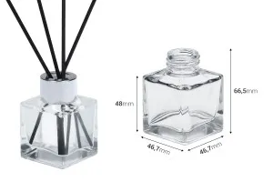 Γυάλινο μπουκάλι 50 ml (PP28) τετράγωνο κατάλληλο για αρωματικό χώρου-2