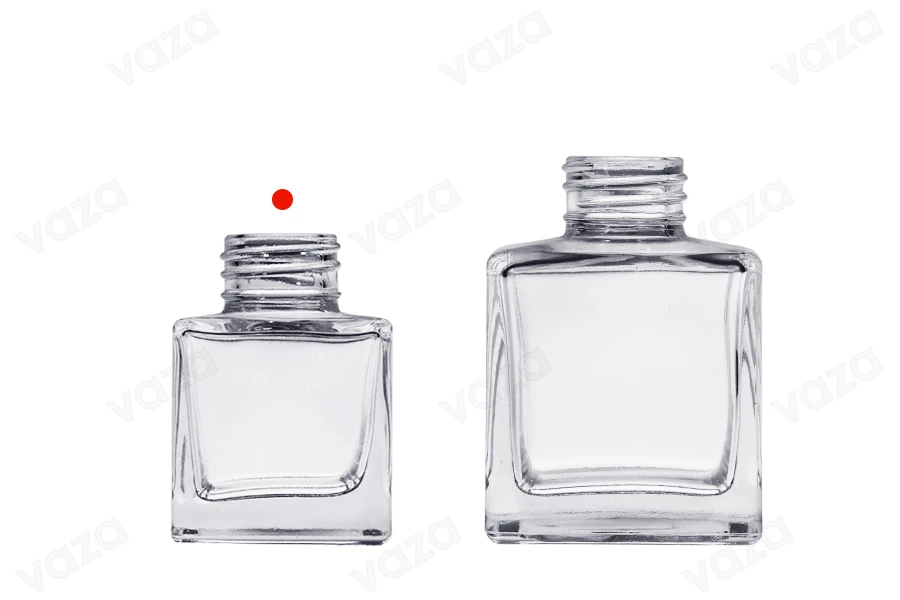 Γυάλινο μπουκάλι 50 ml (PP28) τετράγωνο κατάλληλο για αρωματικό χώρου-εικόνα_σύνθεση