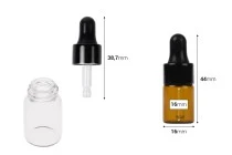 Mπουκαλάκι γυάλινο 2 ml διάφανο ή καραμελέ με σταγονομετρητή - 12 τμχ Mπουκαλάκι γυάλινο 2 ml διάφανο ή καραμελέ με σταγονομετρητή - 12 τμχ