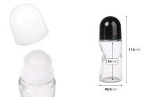 Roll-on μπουκαλάκι γυάλινο 50 ml με καπάκι σε λευκό ή μαύρο Roll-on μπουκαλάκι γυάλινο 50 ml με καπάκι σε λευκό ή μαύρο