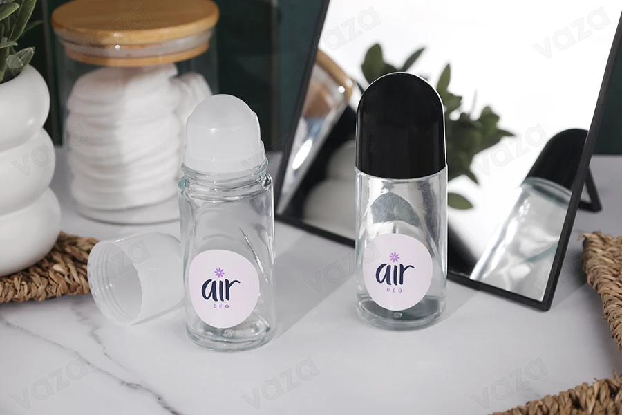 Flacone roll-on in vetro da 50 ml con tappo bianco o nero-gruppo_immagini
