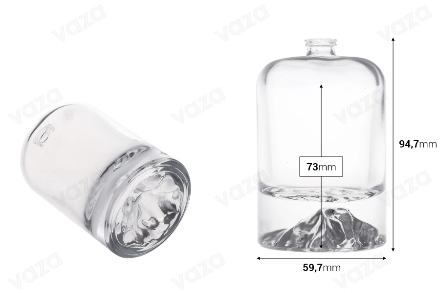 100 ml Luxus-Parfümflakon mit 15 mm Bördel-Sicherheitsverschluss (Crimp)-bildabmessungen