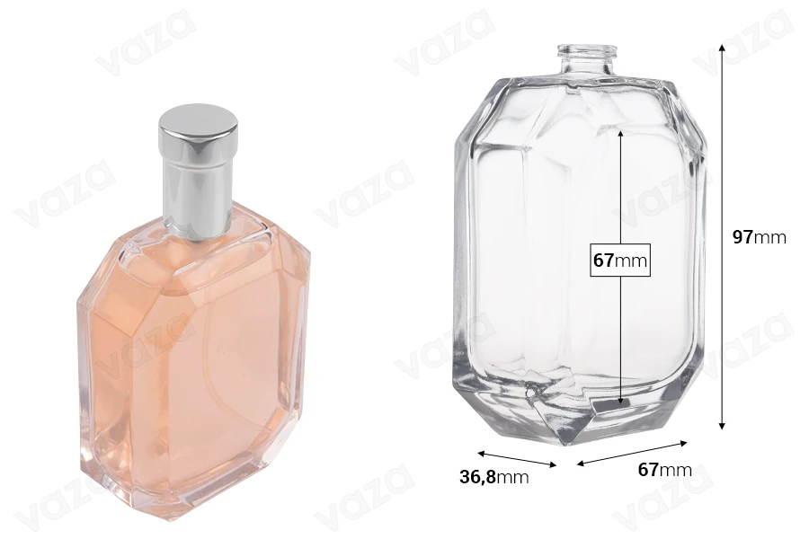 Μπουκάλι αρωμάτων 100 ml με κλείσιμο ασφαλείας "Crimp" 15 mm Μπουκάλι αρωμάτων 100 ml με κλείσιμο ασφαλείας "Crimp" 15 mm-εικόνα_διαστάσεις
