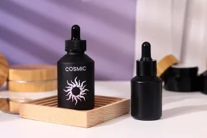 30 ml mattschwarze Glasflasche mit schwarzer Pipette für Serum-3